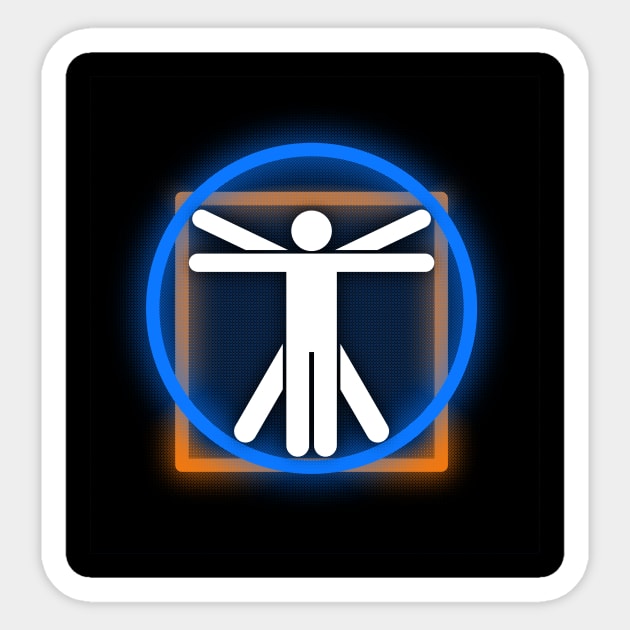 Vitruvian portal Sticker by karlangas